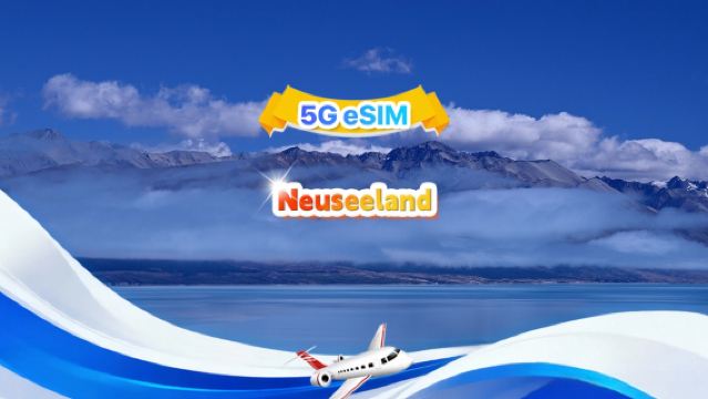 Neuseeland 5G eSIM | Tagespaket/Gesamtpaket | 1 GB/Tag – insgesamt 30 GB | 1–30 Tage | 24-Stunden-System | QR-Code