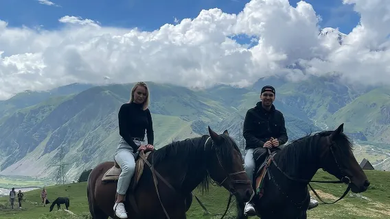 Horseback Riding Tour in Kazbegi to Elia Monastery (Easy)