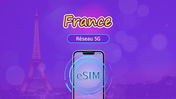 France | eSIM 5G/4G | Forfait total | Facturation 24h | 7–30 jours | Code QR