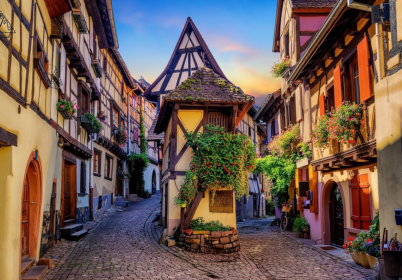 Colmar, pueblo medieval y castillo (grupo reducido) desde Estrasburgo