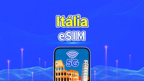 eSIM Itália | Dados de alta velocidade | 5G/4G | Pacote diário/de dados | 24 horas | 1-30 dias | Código QR