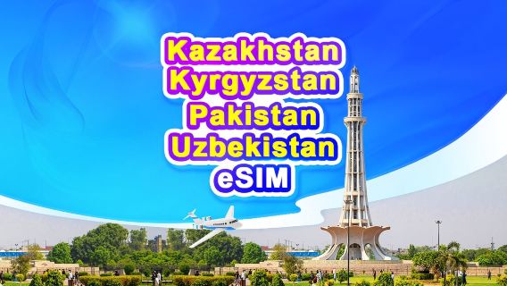 Kazakhstan/Kyrgyzstan/Pakistan/Uzbekistan 4G eSIM | Daily/Data package | 1–30 days | 24-hour billing | QR code