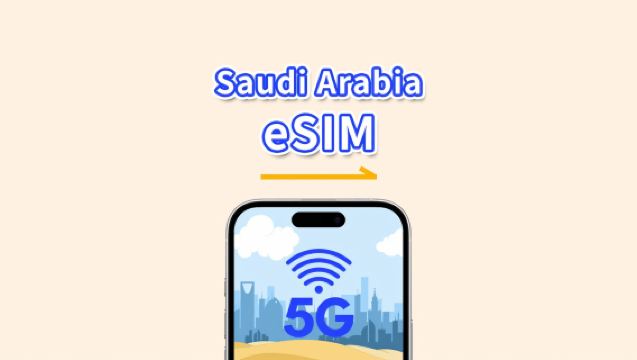 Saudi-Arabien eSIM | 5G/4G | Højhastighedsdata | Daglig pakke/datapakke | 24 timer | 1-30 dage | QR-kode