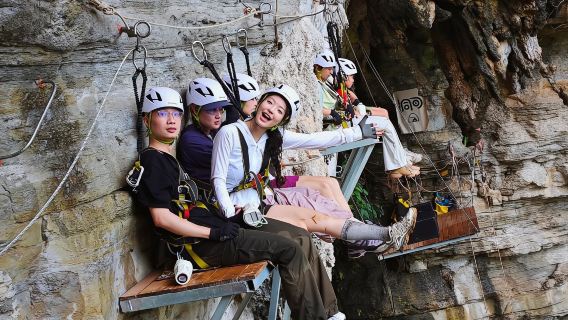 四川樂山洞穴大溪溝洞穴飛拉達+探洞體驗/洞穴懸崖咖啡【專業技術裝備+專業教練保障+親子探洞戶外探險】