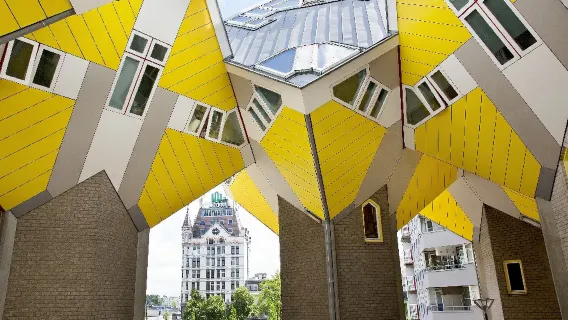 Casas cubo de Róterdam + Molinos de viento de Kinderdijk + Playa de Scheveningen