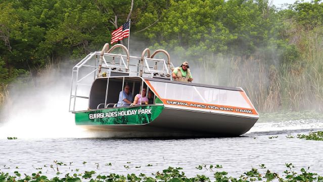 Everglades airboat ride with Biscayne Bay boat tour and transportation