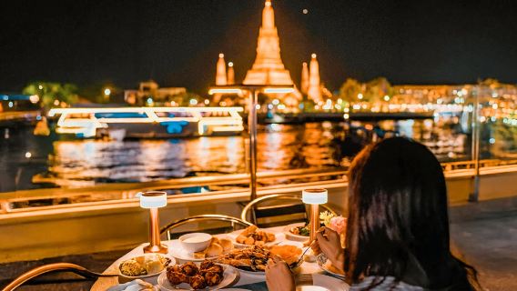 Bangkok crociera notturna sul fiume Chao Phraya - Opulence Cruise (sontuosa) con banchetto gastronomico