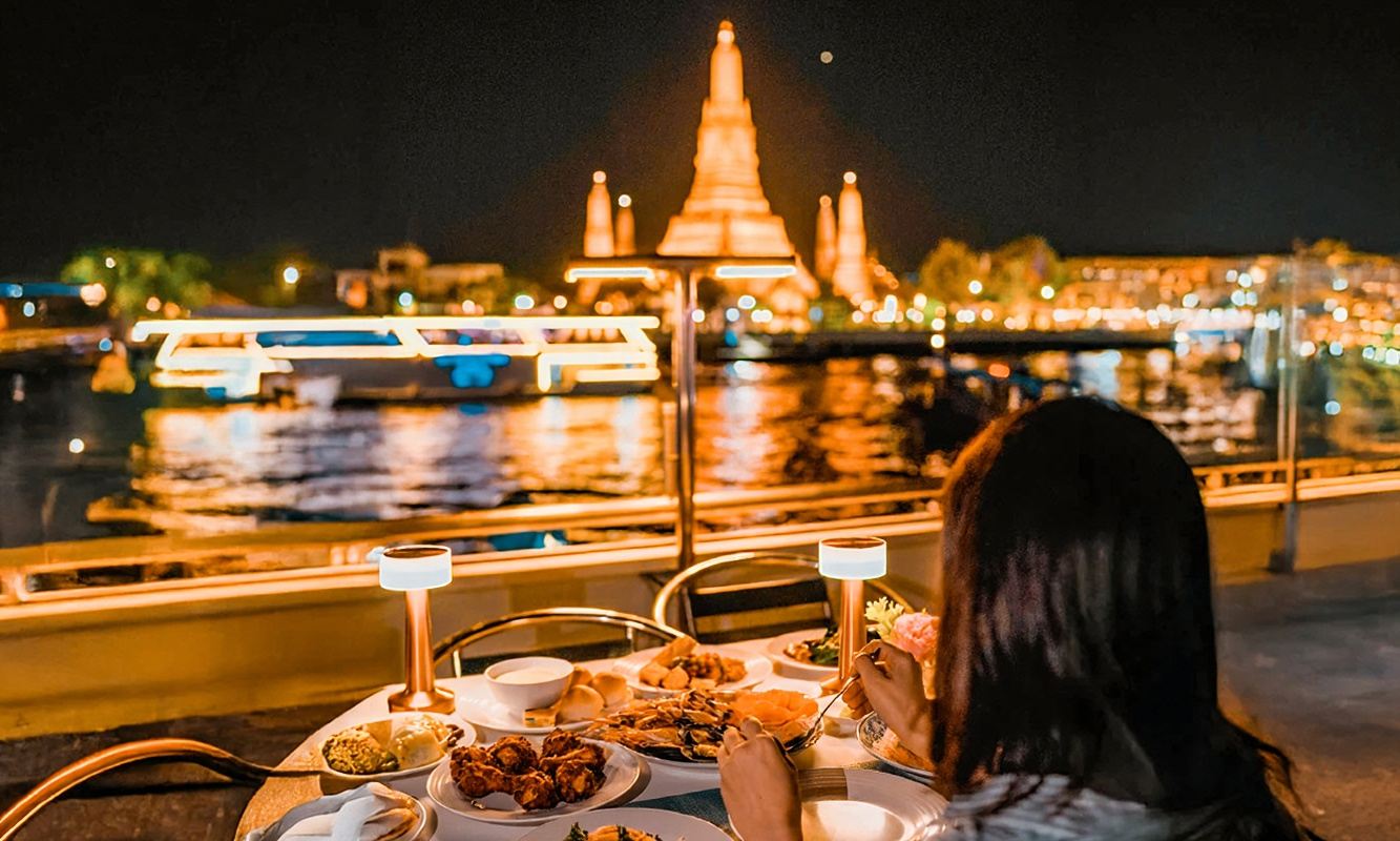 Du thuyền đêm Bangkok trên Sông Chao Phraya - Tàu Opulence Cruise (xa hoa tráng lệ) - Bữa tiệc ẩm thực thịnh soạn