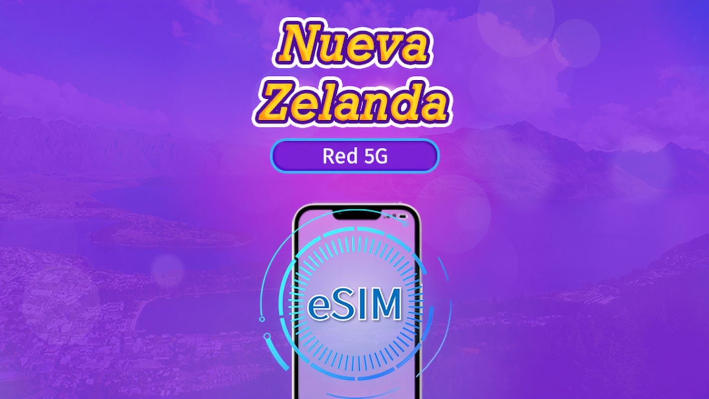 Nueva Zelanda | eSIM 5G/4G | Pase diario/Plan Completo | Facturación cada 24 horas | 1-30 días | Código QR