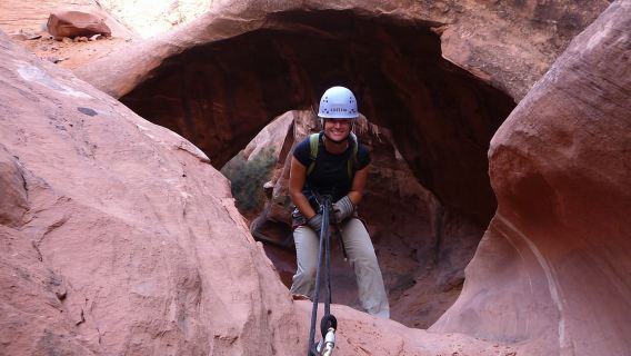 From Moab: Rock of Ages Moderate Rappelling Obstacle Course