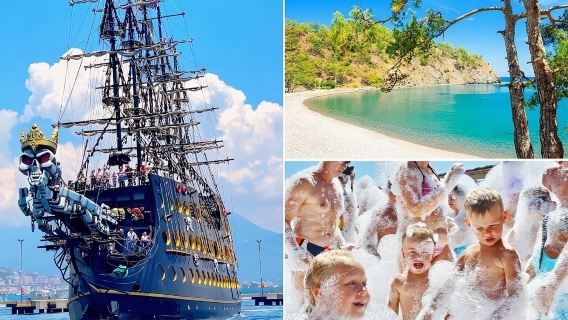 เรือปาร์ตี้โจรสลัด Antalya GONSTER: อาหารกลางวัน เครื่องดื่ม และรถรับส่ง