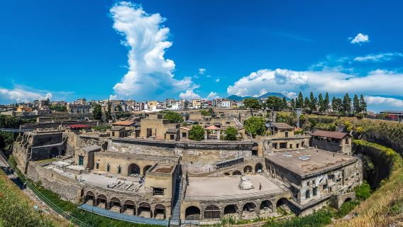 From Sorrento: Pompeii by Train with Vesuvius & Guided Tour