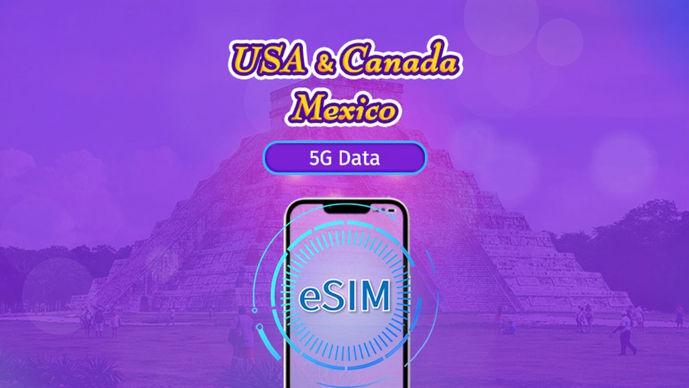 US/Canada/Mexico | 5G/4G eSIM | Day Pass/Total Package | Natural Day Billing | 1-90 days | QR code