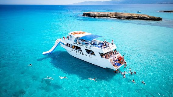 Nafsika II Half Day Cruise Swimming to blue lagoon water slide
