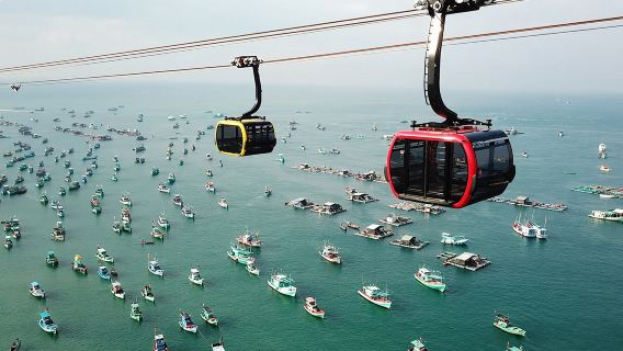 ベトナム フーコック島 ホン・トム公園 ロープウェイ ワンデーツアー【大型船またはスピードボートで3島巡り+ランチ付き】