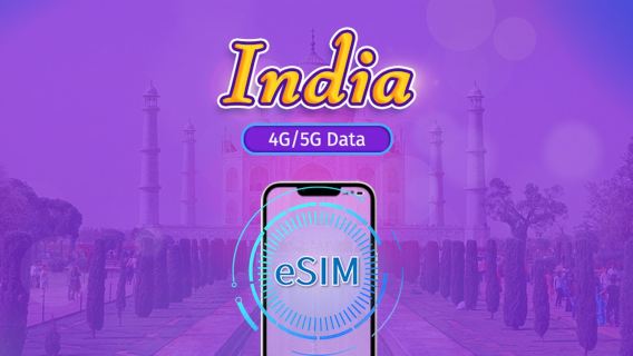 India | eSIM 5G/4G | Pass giornaliero / Pacchetto totale | 24H | 1-30 giorni | Codice QR
