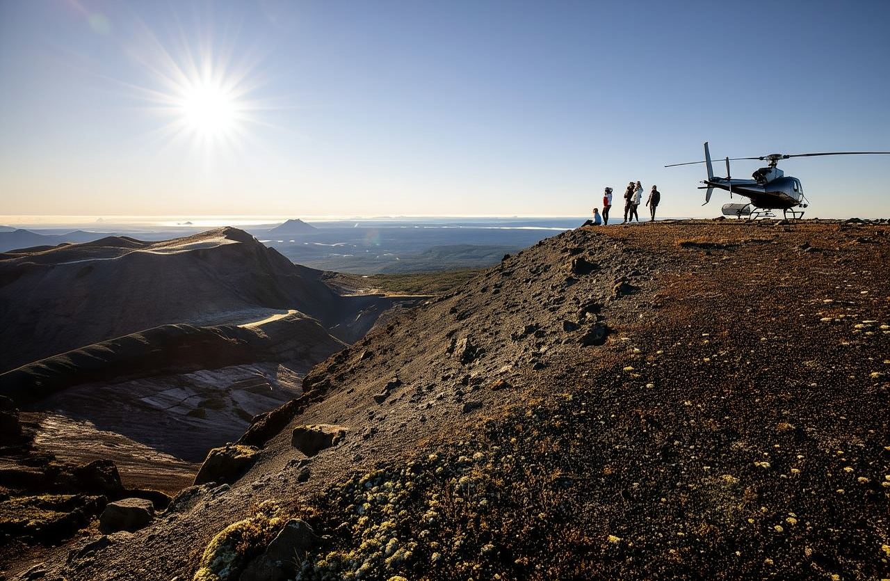 Helikoptervlucht ervaring in Rotorua (uitzicht op vulkanisch landschap)