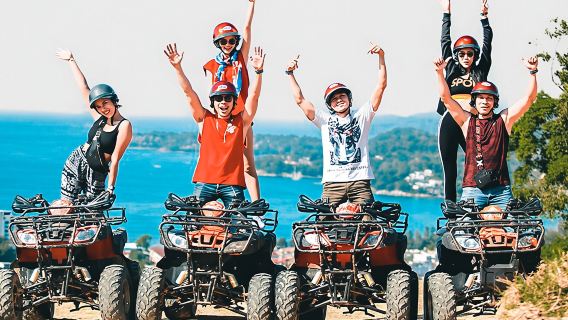 当日予約可能!プーケット・シービュー・エレファントキャンプ半日ツアー ファミリー向けATV/象乗り