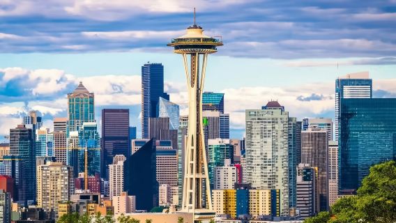 美國西雅圖派克市場+太空針塔+奇胡利玻璃藝術園+中央圖書館