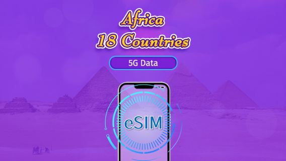Africa(18 countries) | 5G/4G eSIM | Day Pass/Total Package | 24H | 1-30 days | QR code