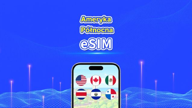 eSIM w Ameryce Północnej | 5G/4G | Szybki internet | Pakiety dzienne/na dane | 24 godziny | 1-30 dni | Kod QR