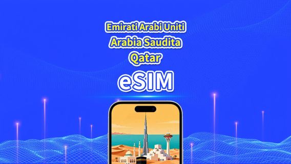EAU / Arabia Saudita / Qatar 5G eSIM | Pacchetto giornaliero / Pacchetto dati totale | 1–30 giorni | Fatturazione ogni 24 ore | QR Code
