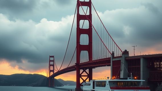 San Francisco: Crucero por la bahía al atardecer con visita guiada mediante aplicación