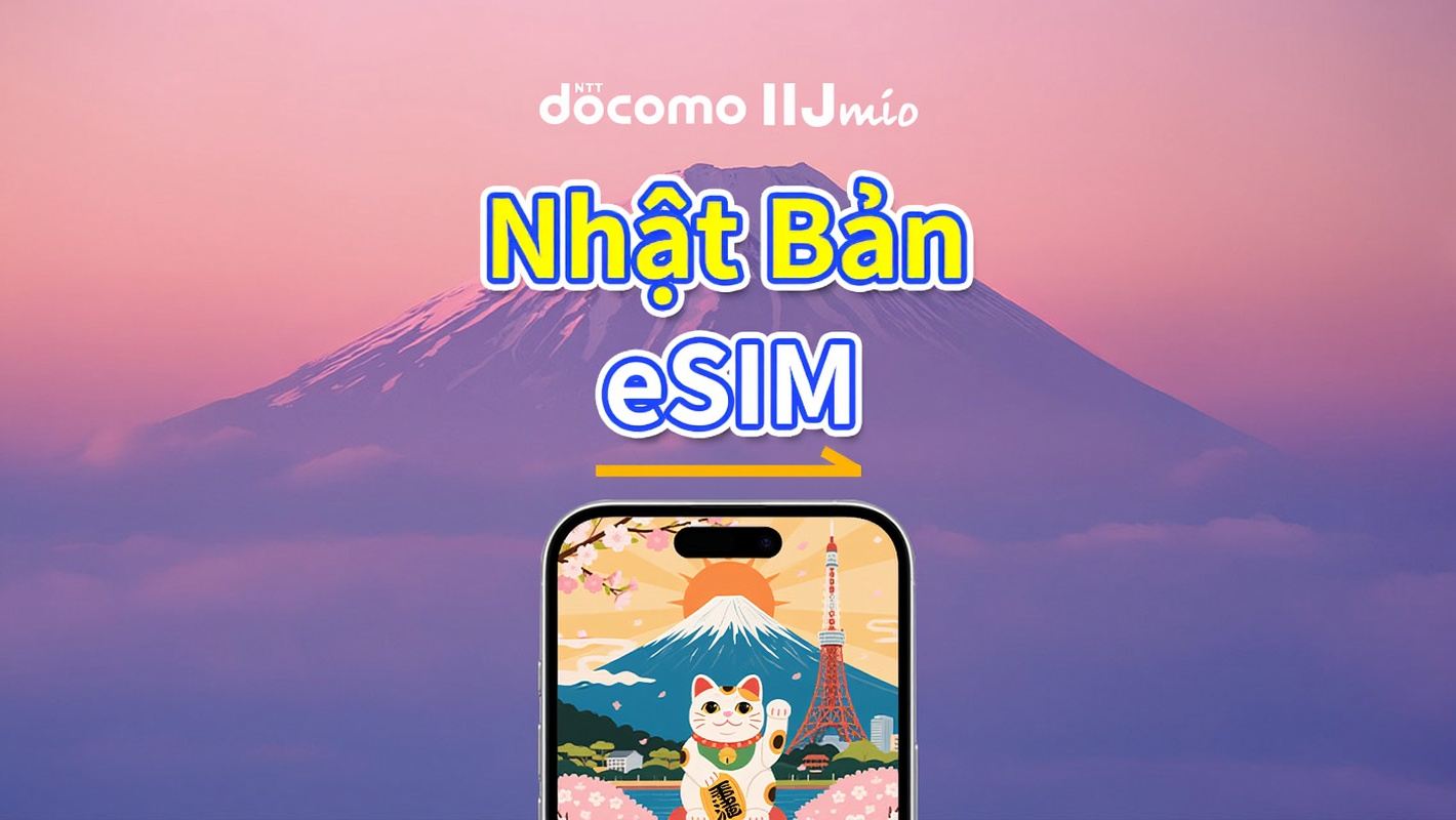 eSIM Nhật Bản | DOCOMO | 4G | Gói dữ liệu hàng ngày/tổng | 1–30 ngày | Thanh toán theo ngày lịch | Mã QR