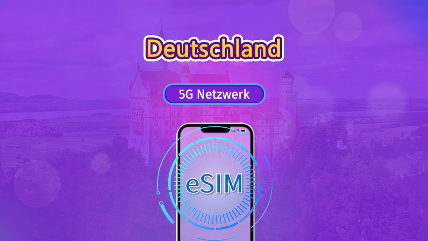Deutschland | 5G/4G eSIM | Gesamtpaket | 24-Stunden Abrechnung | 7-30 Tage | QR-Code