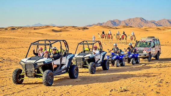 Safari matutino en quad, arenero y jeep 4x4 con paseo en camello en Hurghada