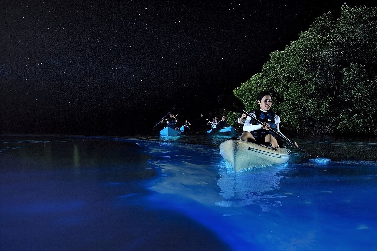 Excursión en kayak para observar la bioluminiscencia en la isla de Holbox