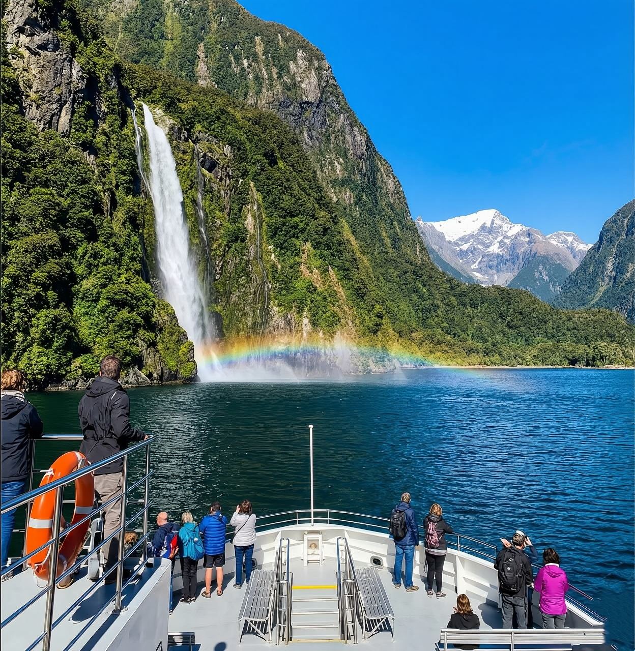 นิวซีแลนด์ มิลฟอร์ดซาวด์ ทัวร์ 1 วัน RealNZ เรือ Monarch และ Southern Discoveries ควีนส์ทาวน์ เตอานาว ไปกลับ