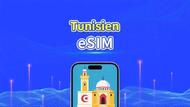 Tunisien eSIM | 5G/4G | Hög hastighet | 24 timmar | Välj antal dagar 1-30 dagar | QR-kod