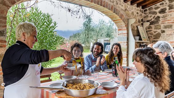 Dining Experience at a local's Home in Cortona with Show Cooking