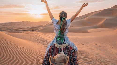 Abu Dhabi Sunset Dune Bashing at Rose Camp with Camel Ride Around Oasis Show + Transfer & Buffet Day Tours 1