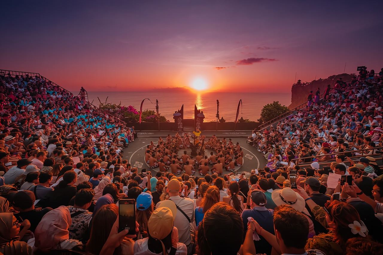 Tour giornaliero privato a Bali al tempio di Uluwatu al tramonto con danza del fuoco Kecak