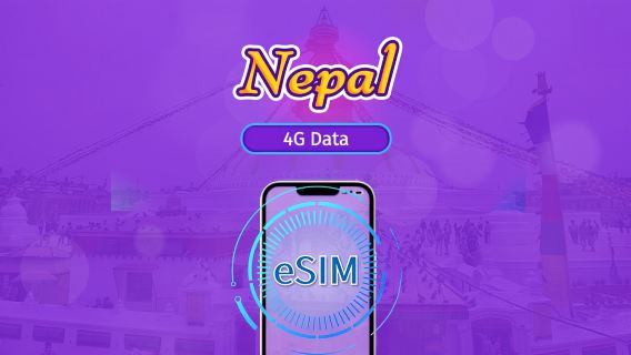 Nepal | 4G/5G eSIM | Datapakke | 24-timers fakturering | 30 dage | QR code