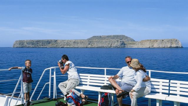 Vanuit de haven van Kissamos: boottocht naar de Balos-lagune en Gramvousa