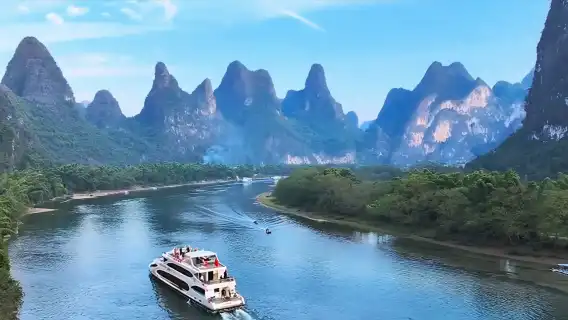 漓江四星遊船+漓江竹筏遊+漓江岸邊觀光車一日遊【純玩不趕早】