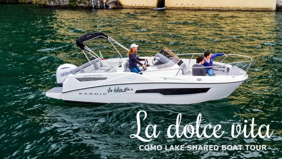 Tour condiviso in barca sul lago di Como 1, 2, 3 ore (Bellagio) con copertura antipioggia