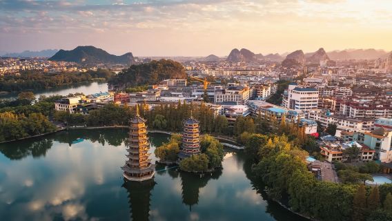 [Quảng Tây] Vé du thuyền điểm tham quan sông Liễu Giang và hồ Tứ Hồ Quế Lâm (phong cảnh hồ núi tuyệt đẹp + tháp đôi rực rỡ cổ thành + tùy chọn tour trong ngày/đêm + "thành phố trong cảnh, cảnh trong thành phố")