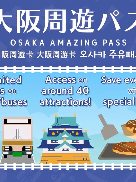 【官方票】 大阪周遊券 OSAKA AMAZING PASS丨可參觀 大阪城天守閣・梅田藍天大廈空中庭園展望台等景點