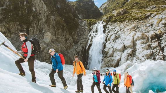 Experiencia de senderismo y vuelo en helicóptero por el glaciar Fox
