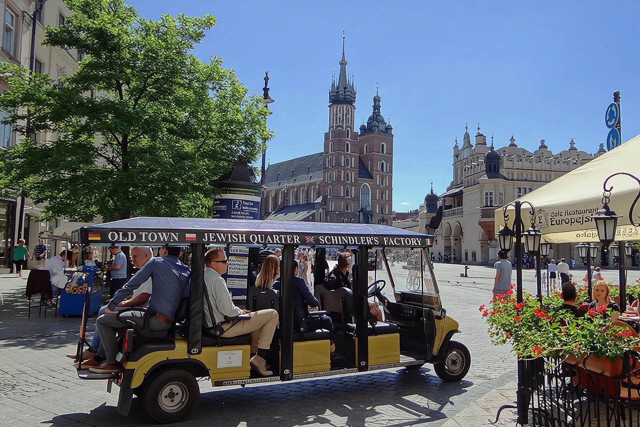 Gran recorrido por la ciudad de Cracovia en carrito de golf: los 3 distritos