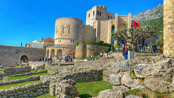 Kruja castle, the old Bazaar & Sarisalltik- Departure from Tirana