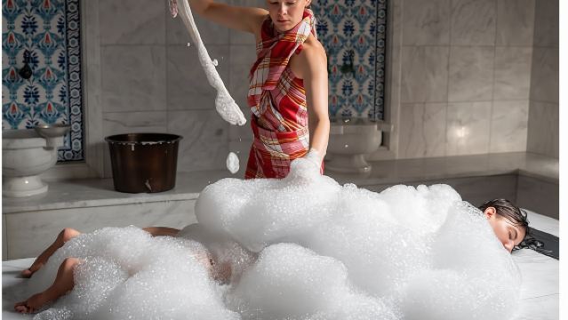 Artemis Hamam, exfoliación corporal tradicional y masaje con espuma en Kos