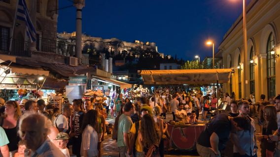 Visite nocturne à pied d'Athènes