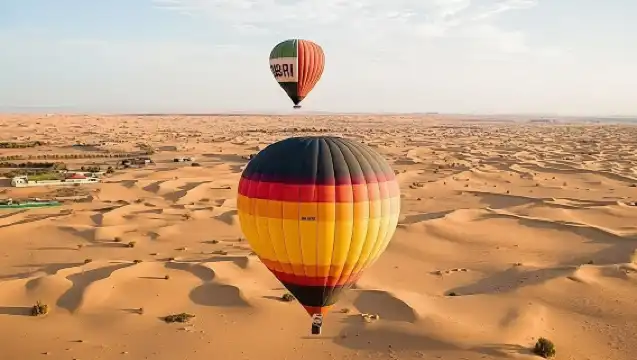 【杜拜熱氣球看日出】 沙漠空中觀光之旅（官方直籤+經濟/豪華可選+飯店接送+早餐+獵鷹+騎駱駝+飛行證書）