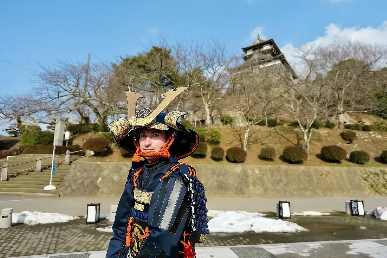 Warrior Marco's Armor Experience Tour in Maruoka Castle Town