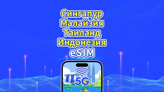 Юго-восточная Азия eSIM|Сингапур/Малайзия/Таиланд/Индонезия|5G/4G|Календарный день|1-30 дней|QR-код